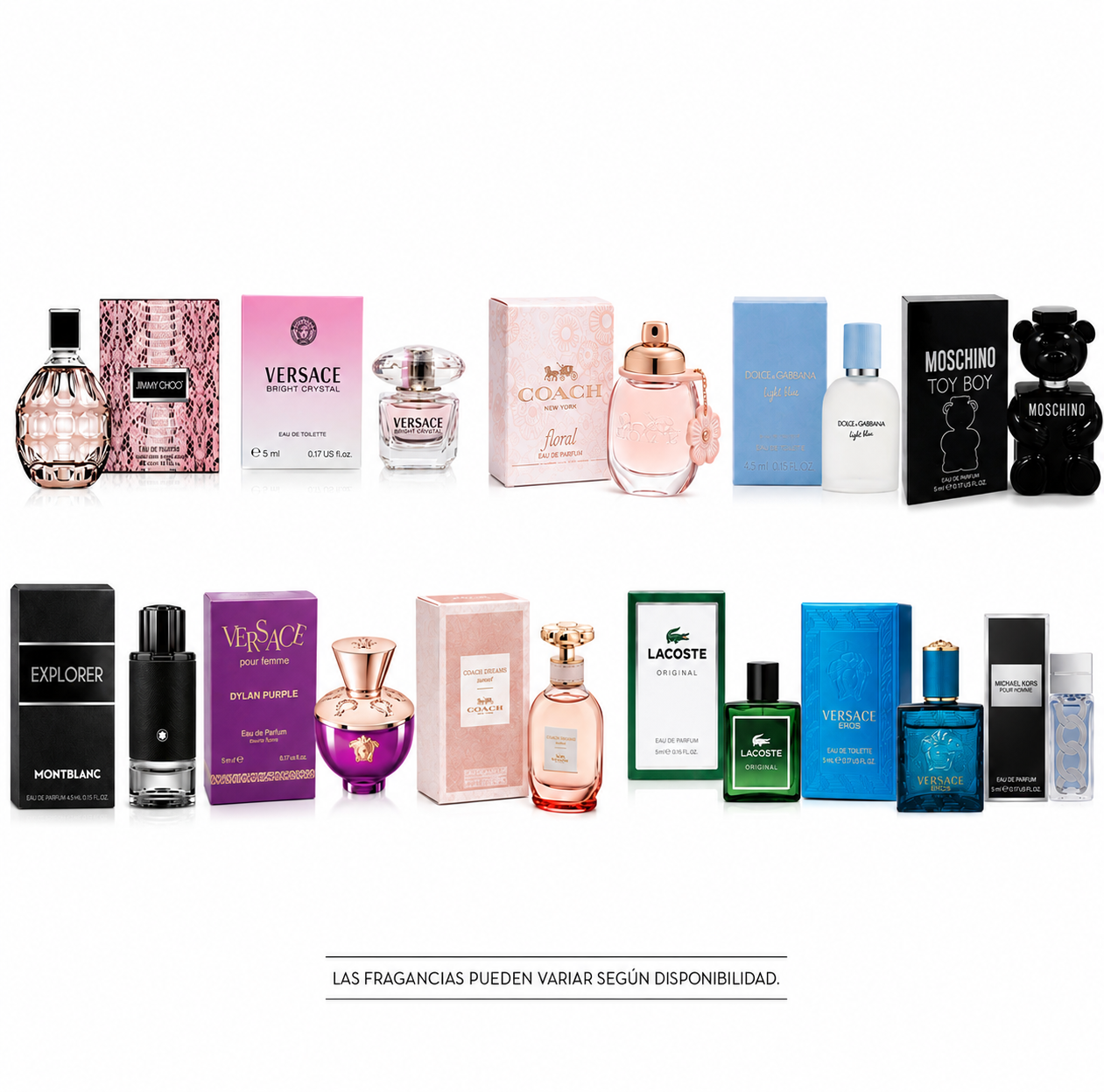 VARIETY PACK OF MINI PERFUMES MID RANGE 5ML 36 PACK