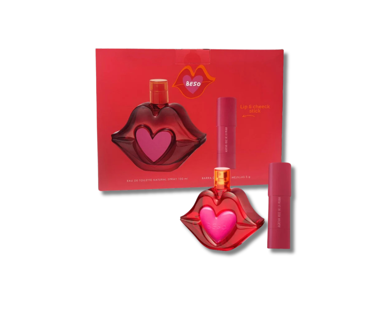AGATHA RUIZ DE LA PRADA BESO EDT SET 75ML+LIP&CHEEK STICK