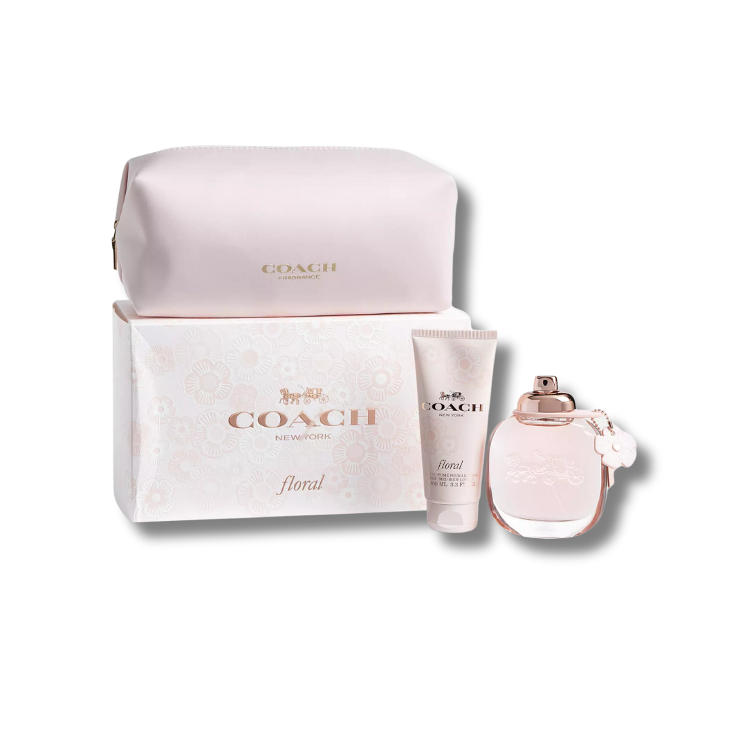 COACH NY FLORAL EDP 90ML SET 90ML+BL+POUCH