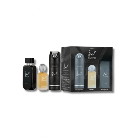 LATTAFA HAYAATI BLACK EDP SET 3PCS
